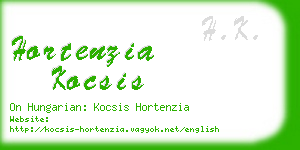 hortenzia kocsis business card